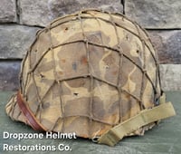 Image 2 of WWII USMC M1 Helmet & Firestone Liner. Marine Camo cover & Netting. 
