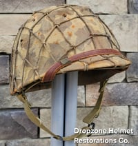Image 3 of WWII USMC M1 Helmet & Firestone Liner. Marine Camo cover & Netting. 