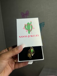 Rose love adjustable ring (green)
