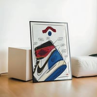 Image 3 of Sneaker Poster Air Jordan 1 x Fragment x Union L.A. “ Varsity Red Sport Royal”