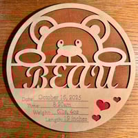 Image 1 of Personalized Birth Announcement Wall Hanging