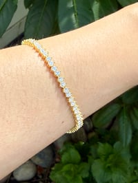 Image 1 of 7” Gold Moissanite Tennis Bracelet — 6 CTW