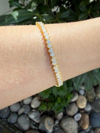 Image 2 of 7” Gold Moissanite Tennis Bracelet — 6 CTW