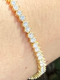 Image 5 of 7” Gold Moissanite Tennis Bracelet — 6 CTW
