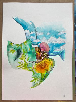 Image of Butterfly Kiss - Original 11”x15”