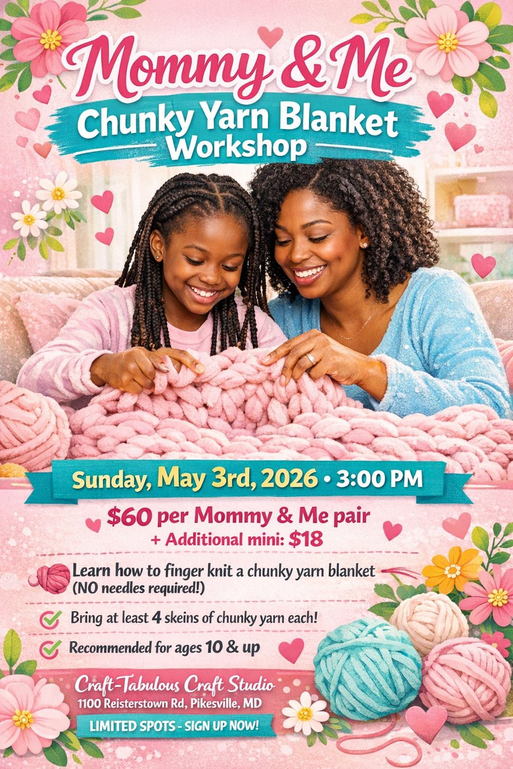 Image of Mommy & Me Chunky Yarn Blanket Workshop 