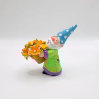 Image 1 of Ellis the gnome with pot of paper flowers