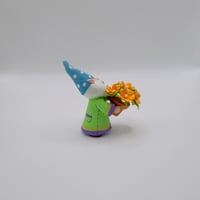 Image 3 of Ellis the gnome with pot of paper flowers