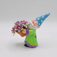 Image 1 of Willy the gnome with pot of paper flowers