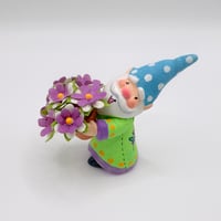 Image 2 of Willy the gnome with pot of paper flowers