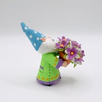 Image 5 of Willy the gnome with pot of paper flowers