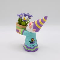 Image 3 of Victor the gnome with pot of violets
