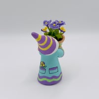 Image 4 of Victor the gnome with pot of violets