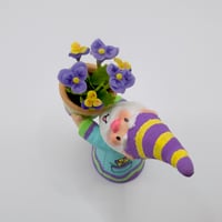 Image 7 of Victor the gnome with pot of violets