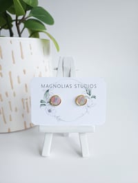 Pastel Marble Button Studs (S)