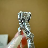 Image 3 of The Juliette - Vintage Inspired Moissanite Solitaire Ring - 0.5 CTW Sterling Silver - Size 5