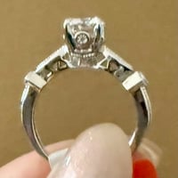 Image 4 of The Juliette - Vintage Inspired Moissanite Solitaire Ring - 0.5 CTW Sterling Silver - Size 5