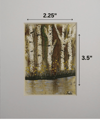 Image 2 of Birches by the Brook Original Mini Watercolor Painting