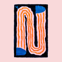 Image 1 of MEDIUM RUG - MOLE TUNNEL - ORANGE/PINK
