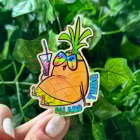 Image 1 of Pineapple Island Time Wooden Magnets