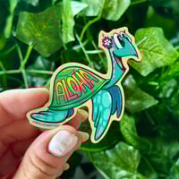 Image 1 of Aloha Turtle Shell Wooden Magnets