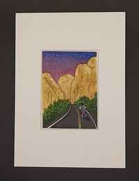 Image 1 of Into the Desert Twilight Original Mini Watercolor Painting