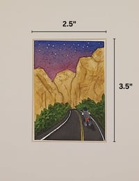 Image 2 of Into the Desert Twilight Original Mini Watercolor Painting