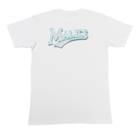 Image 1 of WHITE TROMPE L'OEIL AIRBRUSH TEE