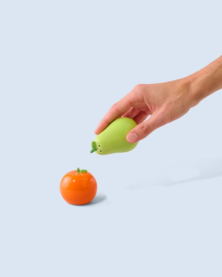 DUO DE SALIÈRE & POIVRIÈRE ORANGE POIRE Image 3