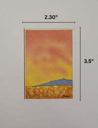 Image 2 of Whispers of a Fiery Sunset Mini Original Watercolor Painting