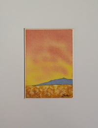 Image 1 of Whispers of a Fiery Sunset Mini Original Watercolor Painting