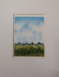 Image 1 of Faraway Trees, Flecks of Light Mini Original Watercolor Painting