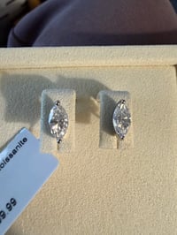 Image 3 of Marquise Cut Moissanite Stud Earrings | 1.04 CTW | 4x8mm D Color | 925 Silver | GRA Certified