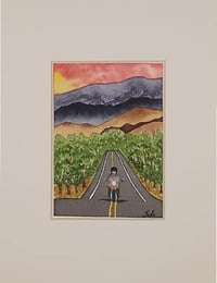 Image 1 of Desert Passage at Dusk Mini Original Watercolor Painting