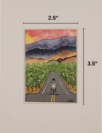 Image 2 of Desert Passage at Dusk Mini Original Watercolor Painting