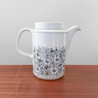 Image 2 of Arabia Finland Krokus Black and White Coffee Pot