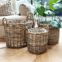 Image 1 of NEW Lined Rattan Basket 