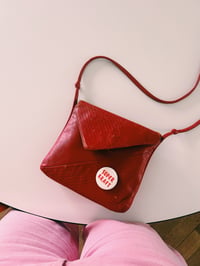 Image 3 of Button SUPERKRAFT - Textile 44 mm  / Weiss-Rot