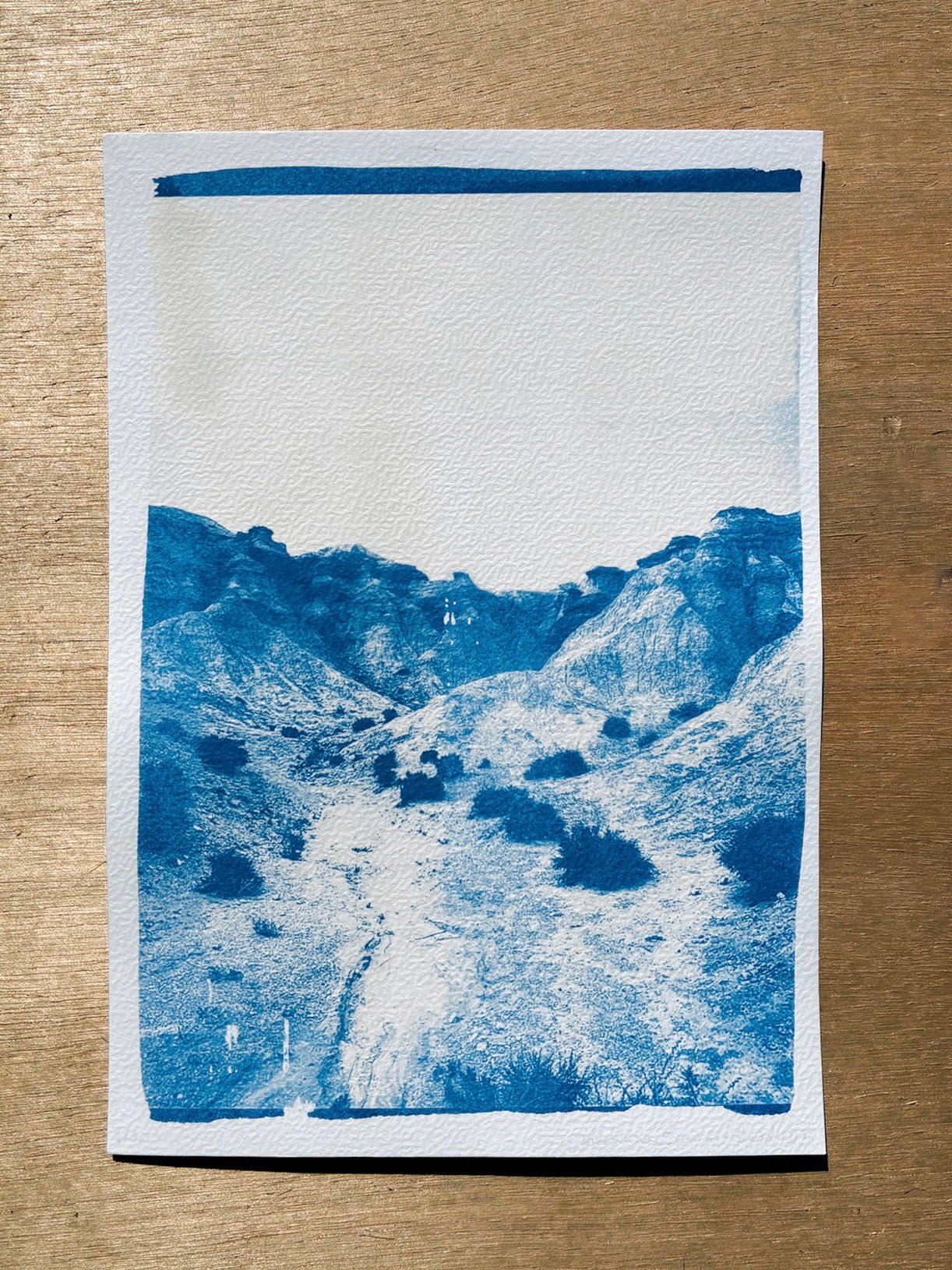 A5 cyanotype print - Mongolia 