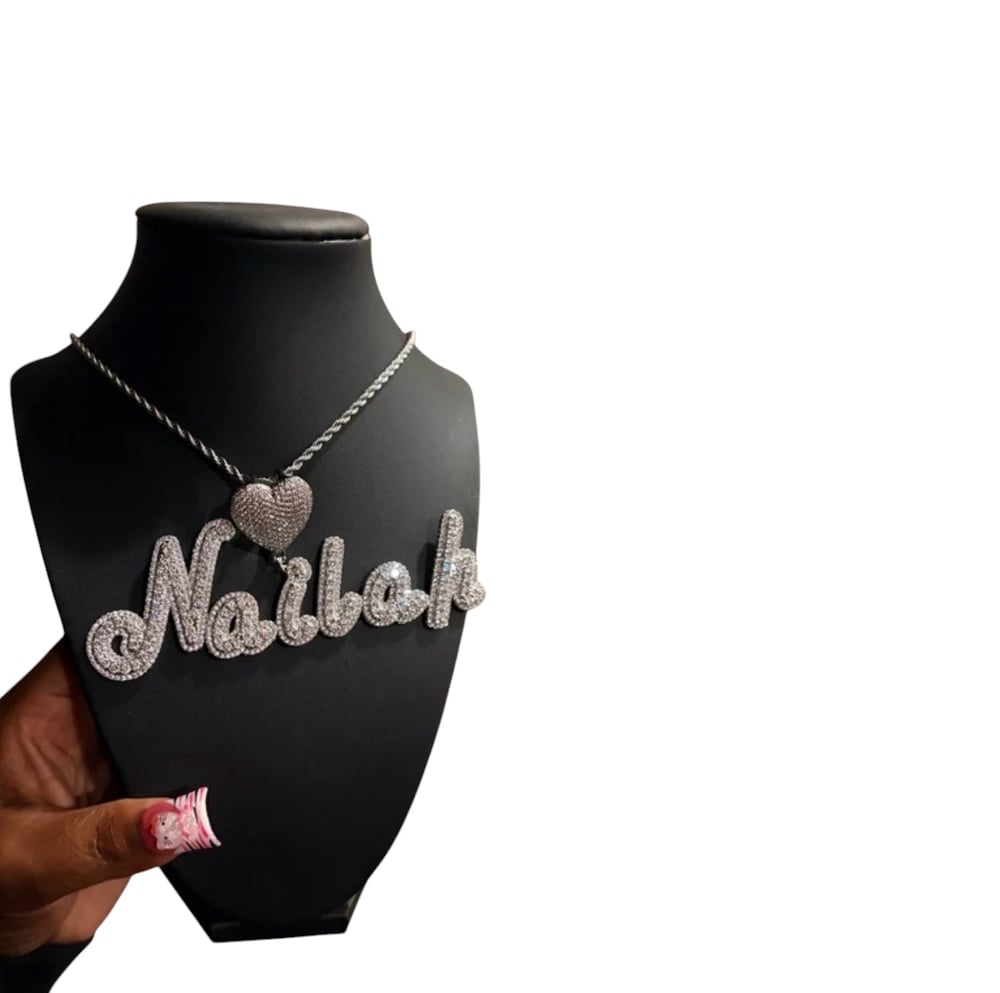 Image of Iced Custom Name Plate Necklace