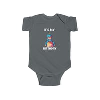 Image 1 of Infant Bodysuit — 'It's My Birthday' Cute Cake & Party Hat Baby One-Piece