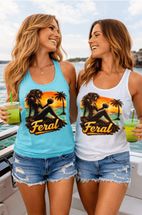 Image 3 of Feral Sunset Mermaid Racerback Tank
