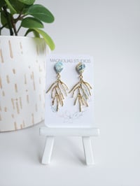 Image 2 of Eucalyptus Marble Coral Dangles 