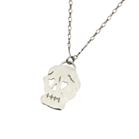 Image 1 of Heart Eyes Skull Necklace