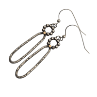 Image 2 of Beaded Sterling Silver & 14K Earrings