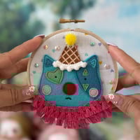 Grumpy Pants Silly Kitty small blue