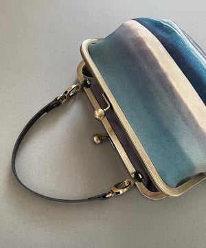 Image of Seascape, velvet clutch bag with optional strap