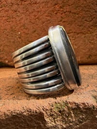 Image 5 of WL&A Handmade Old Style Heavy Ingot Gem Grade Black Jack Lane Splitter Ring - Size 10.5