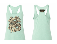 Image 1 of Salty, Tanned & Slightly Feral Racerback Tank