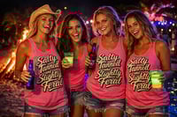 Image 2 of Salty, Tanned & Slightly Feral Racerback Tank